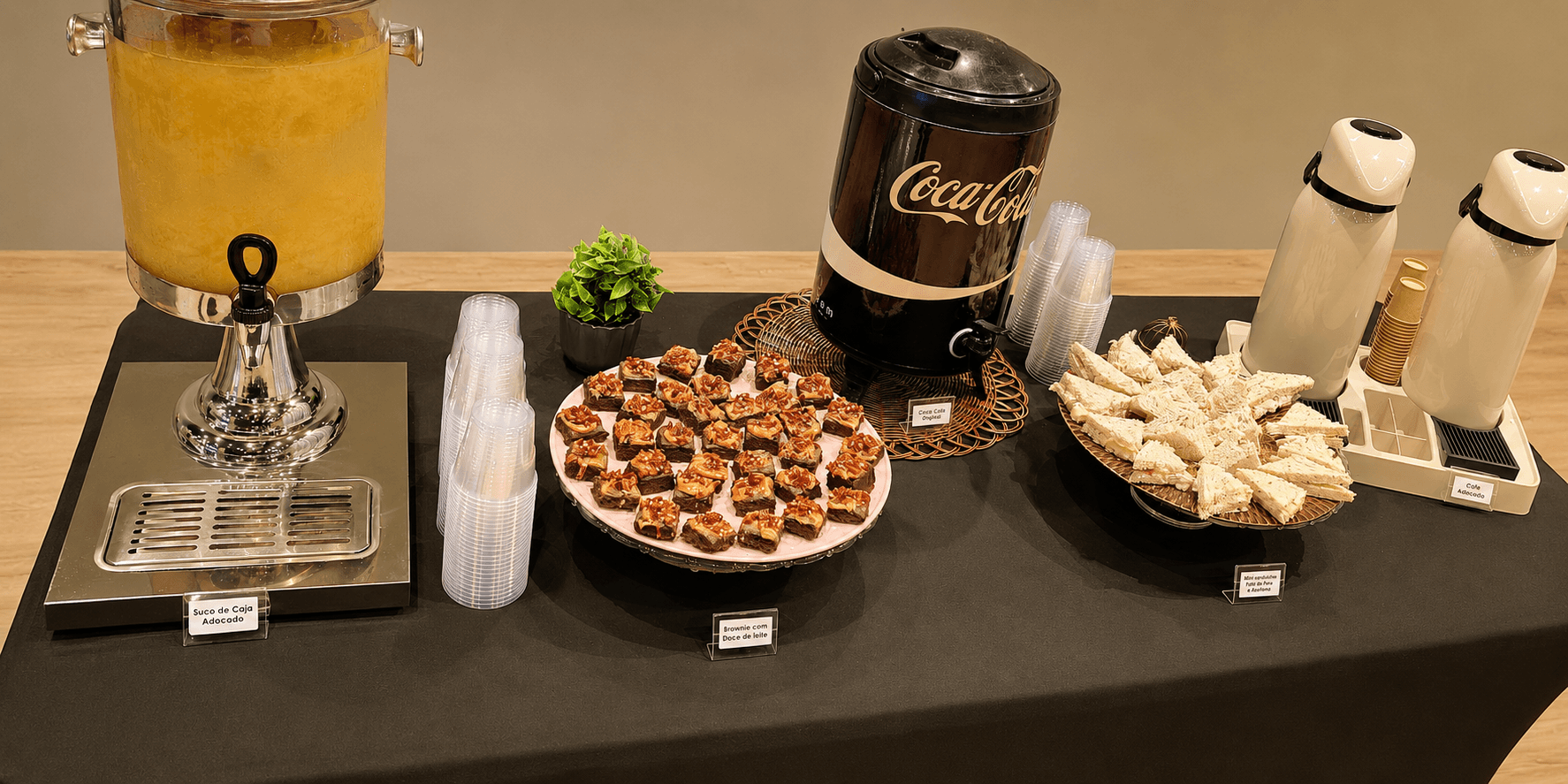 Coffee break — serviço montado pela Origem Coffee & Break em Fortaleza