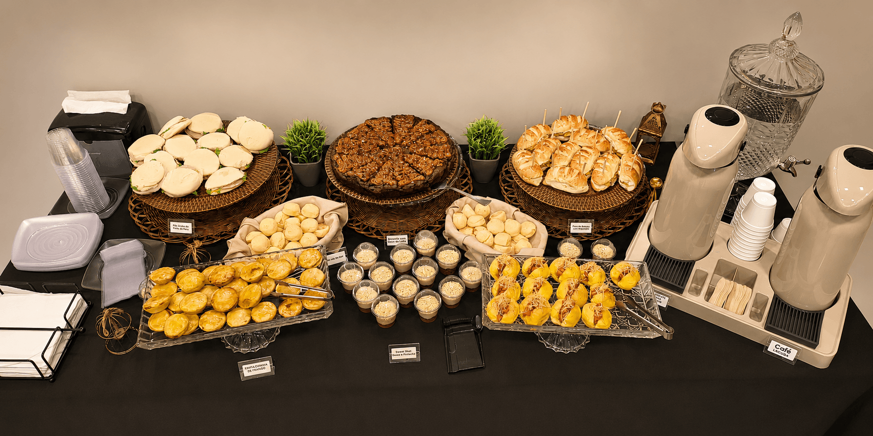 Coffee break — serviço montado pela Origem Coffee & Break em Fortaleza
